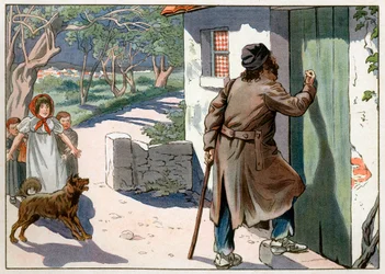 Joachim Murat (1767-1815), dechu-kongen av Napoli, vandret i Provence etter flukten fra Napoli i 1815. Gravering av Jacques Marie Gaston Onfray de Breville dit Job (1858-1931)