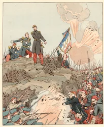 Beleiringen av Sevastopol under Krimkrigen: general Patrice de Mac-Mahon (Mac Mahon) (1808-1893) svarte general Adolphe Niel (1802-1869) 8. september: «J